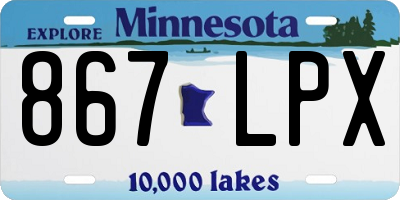 MN license plate 867LPX
