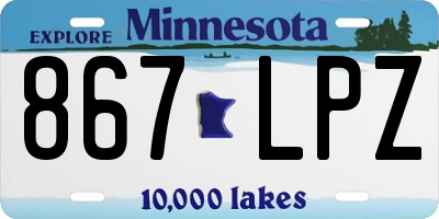 MN license plate 867LPZ