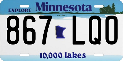 MN license plate 867LQO