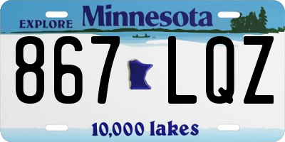 MN license plate 867LQZ