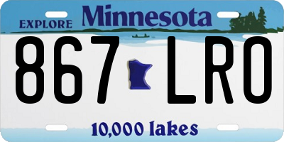 MN license plate 867LRO