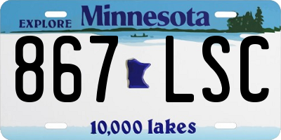 MN license plate 867LSC