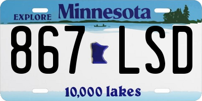 MN license plate 867LSD