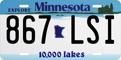 MN license plate 867LSI
