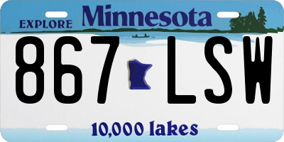 MN license plate 867LSW