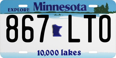 MN license plate 867LTO