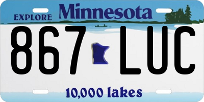 MN license plate 867LUC
