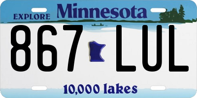 MN license plate 867LUL