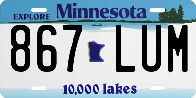 MN license plate 867LUM
