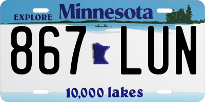 MN license plate 867LUN
