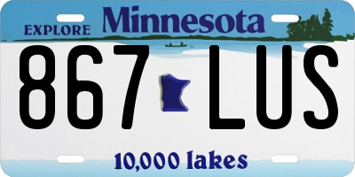 MN license plate 867LUS