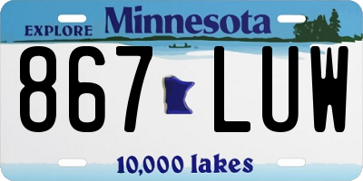 MN license plate 867LUW