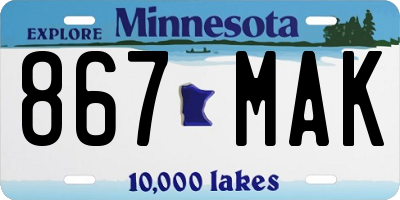 MN license plate 867MAK