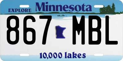 MN license plate 867MBL