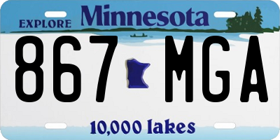 MN license plate 867MGA