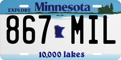 MN license plate 867MIL
