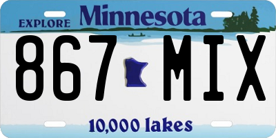 MN license plate 867MIX