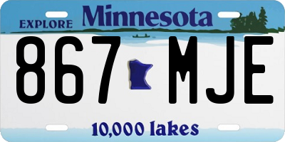 MN license plate 867MJE