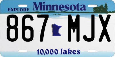 MN license plate 867MJX