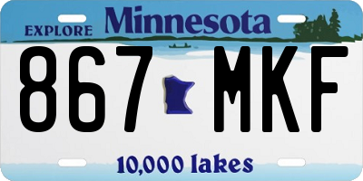 MN license plate 867MKF