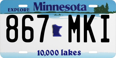 MN license plate 867MKI