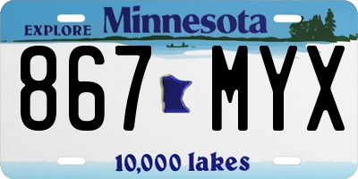 MN license plate 867MYX