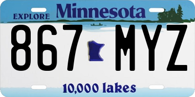MN license plate 867MYZ