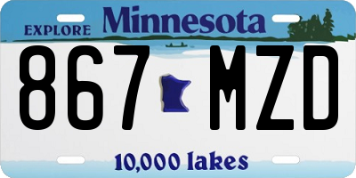 MN license plate 867MZD