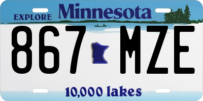 MN license plate 867MZE