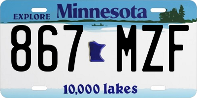 MN license plate 867MZF
