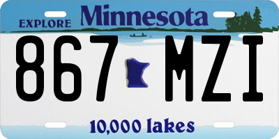 MN license plate 867MZI