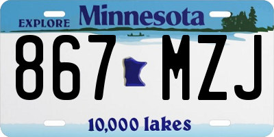 MN license plate 867MZJ