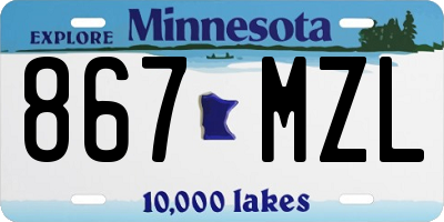 MN license plate 867MZL