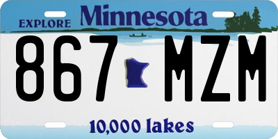 MN license plate 867MZM