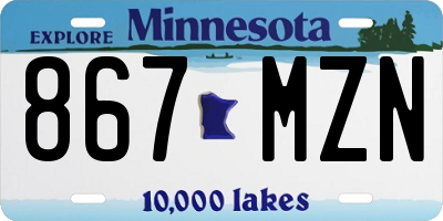 MN license plate 867MZN