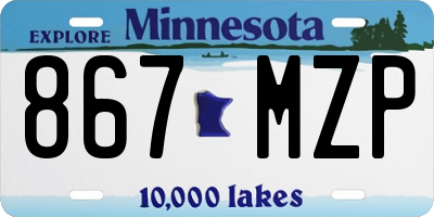 MN license plate 867MZP