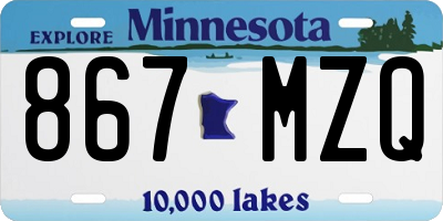 MN license plate 867MZQ