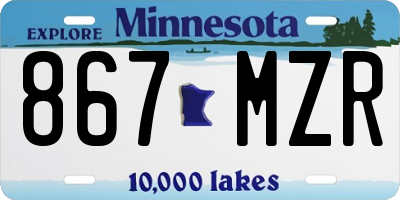MN license plate 867MZR