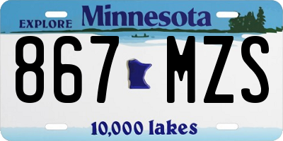 MN license plate 867MZS