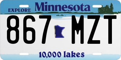 MN license plate 867MZT