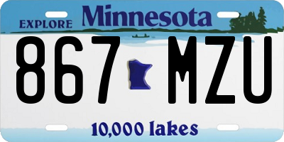 MN license plate 867MZU
