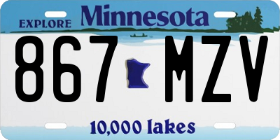 MN license plate 867MZV