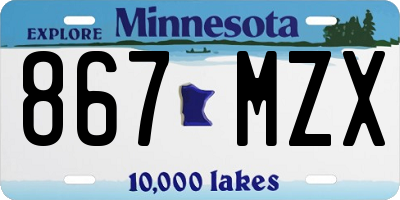 MN license plate 867MZX