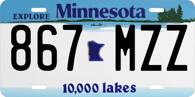 MN license plate 867MZZ
