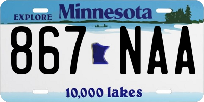 MN license plate 867NAA