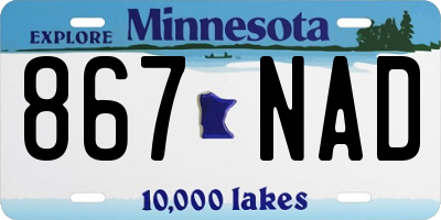 MN license plate 867NAD