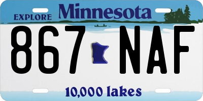 MN license plate 867NAF