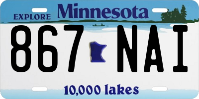 MN license plate 867NAI