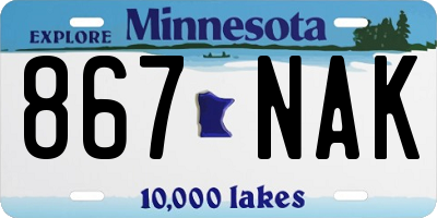 MN license plate 867NAK