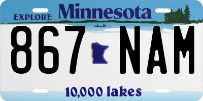 MN license plate 867NAM